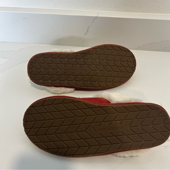 Koolaburra by UGG Milo Red Suede Slippers Faux Fur Lined Slip-On Size 8 - Picture 11 of 12